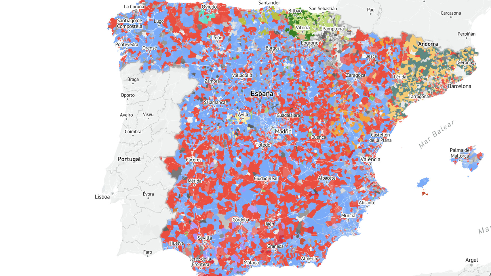 El mapa de los resultados de las elecciones municipales calle a calle                           